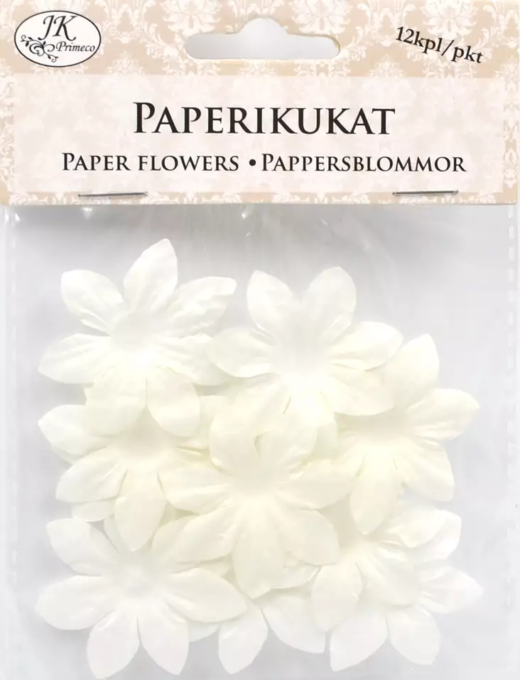 Paperikukat Iso valkoinen 12 kpl - Tee-se-itse DIY - 6417715049103 - 1