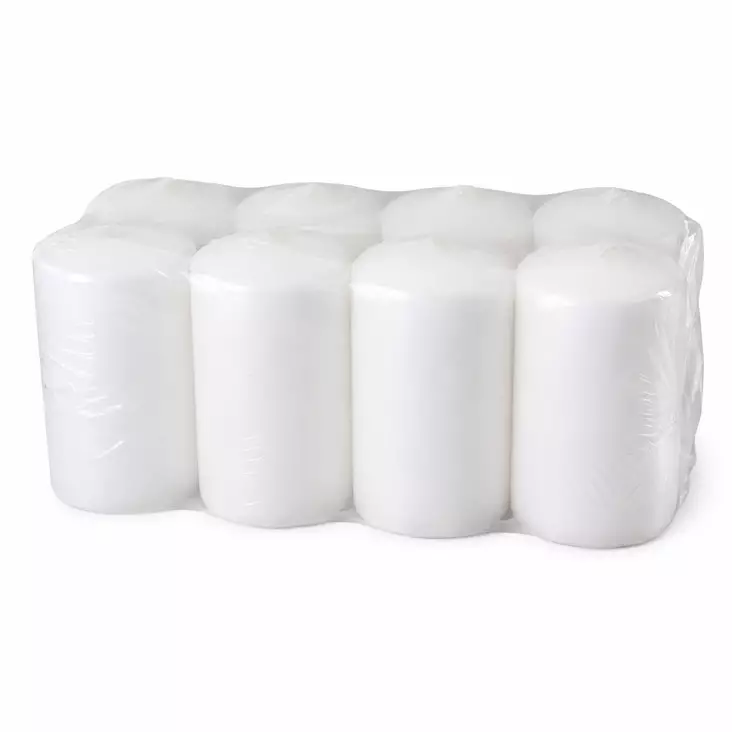 Pöytäkynttilä 5 X 7 cm 8-pack valkoinen - Kynttilänjalat ja tuikkukipot - 4740302751113 - 1