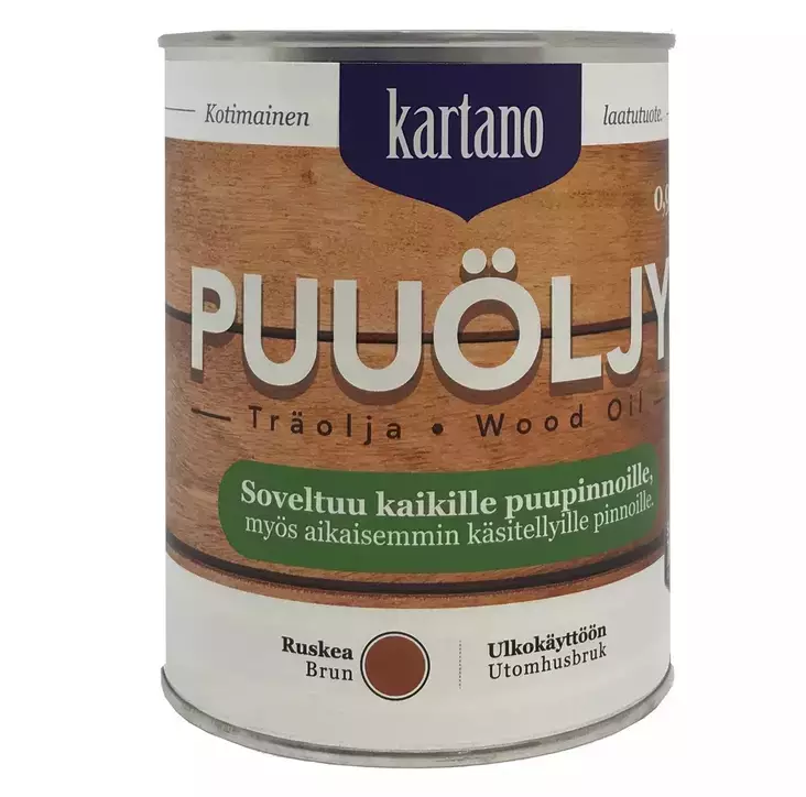 Puu=C3=B6ljy ruskea 0,9L Kartano - Puuöljyt ja terassin käsittely - 6438168097923 - 1