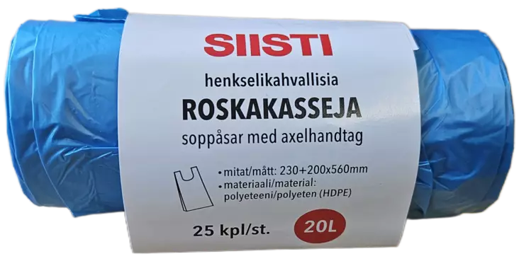 ROSKAKASSI 20L SININEN 25KPL/RLL - Jätteiden lajittelu - 6438506000493 - 1