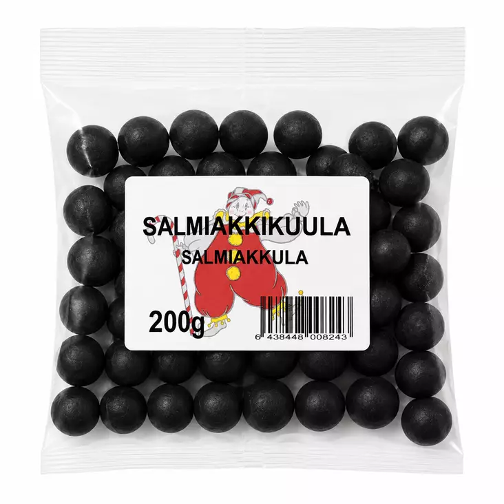 Salmiakkikuula 200g - Makeispussit, -patukat ja tikkarit - 6438448008243 - 1