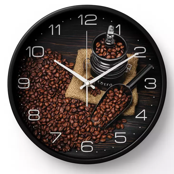 Seinäkello Kahvi 30 cm musta kehys. - Seinä- ja pöytäkellot - 6438506011673 - 1