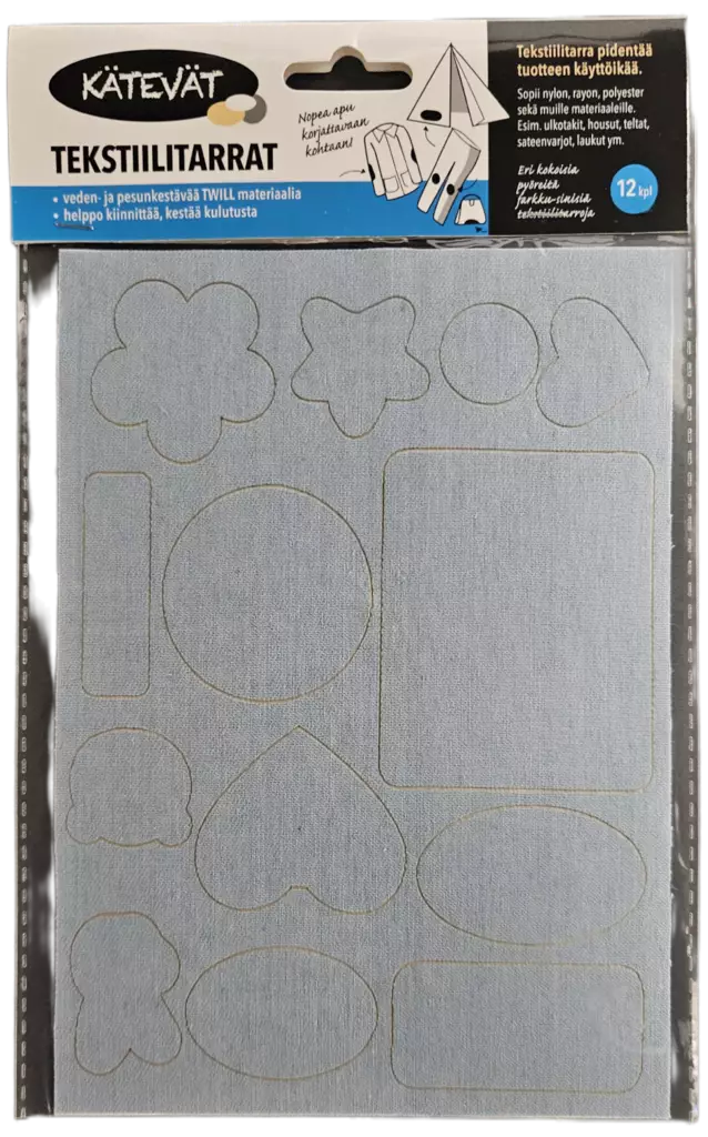 Tekstiilipaikka Farkku 12 kpl/pkt - Ompelutarvikkeet - 6438159899253 - 1