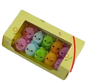 VÄRILLISET PÄÄSIÄISTIPUT 12 KPL - Juhlakoristeet - 6438159361873 - 1