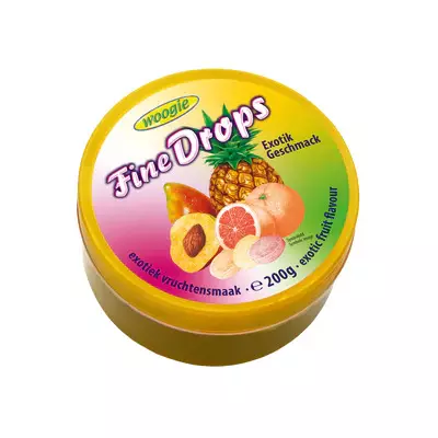 Woogie Fine Drops Exotic 200g - Makeispussit, -patukat ja tikkarit - 9002859131813 - 1