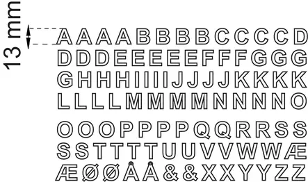 KIRJAIN ARKKI A-Ö MM MUSTA IP - Talonnumerot ja talokirjaimet - 7317900169304 - 2