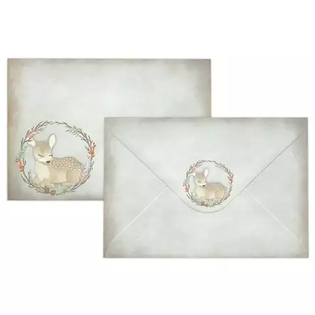 Kirjekuori C6 Kranssi vintage 10kpl - Joulukorttiaskartelu - 6417715077274 - 1