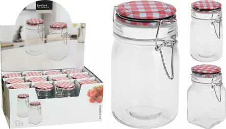 Lasipurkki 250ML ruutukuosi - Säilöntäpurkit, pullot ja tarvikkeet - 8719202392364 - 1