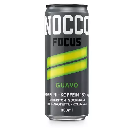 NOCCO Focus Guavo sokeriton energiajuoma 330 ml - Energiajuomat - 7340222803014 - 1