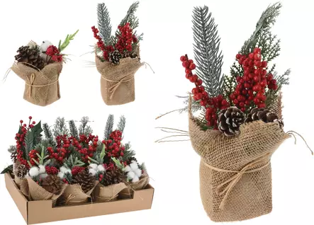 Tekokukka Mänty juuttiruukussa - Joulukuuset - 8721037224154 - 1