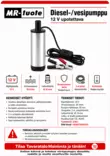 DIESEL/VESIPUMPPU 12V UPOTETTAVA - Polttoainekanisterit ja suppilot - 6430074692124 - 5
