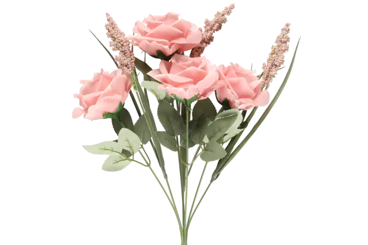 4Living Kimppu ruusu vaaleanpunainen 38 cm - Tekokukat ja -kasvit - 6410416281704 - 1