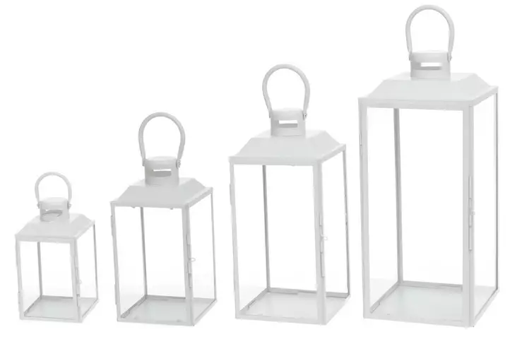 4Living Lyhty Aamu valkoinen 23x23,5x52 cm - Kynttilälyhdyt - 6410412938534 - 1