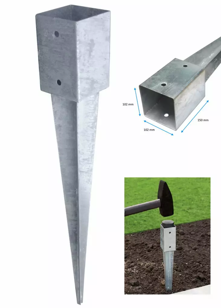 AITATOLPANJALKA 102 X 102 X 150 mm - Aitatolpan jalat - 6438159035194 - 1