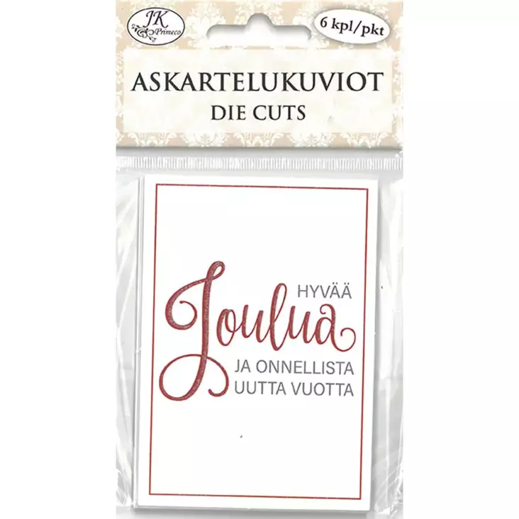 Askartelukuviot Jouluteksti punainen - Joulukorttiaskartelu - 6417715034604 - 1