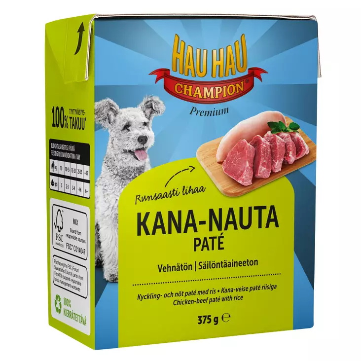 HHC Kana-naudanliha paté riisillä 375 g, tetra - Koiran märkäruoat - 6430069582454 - 1