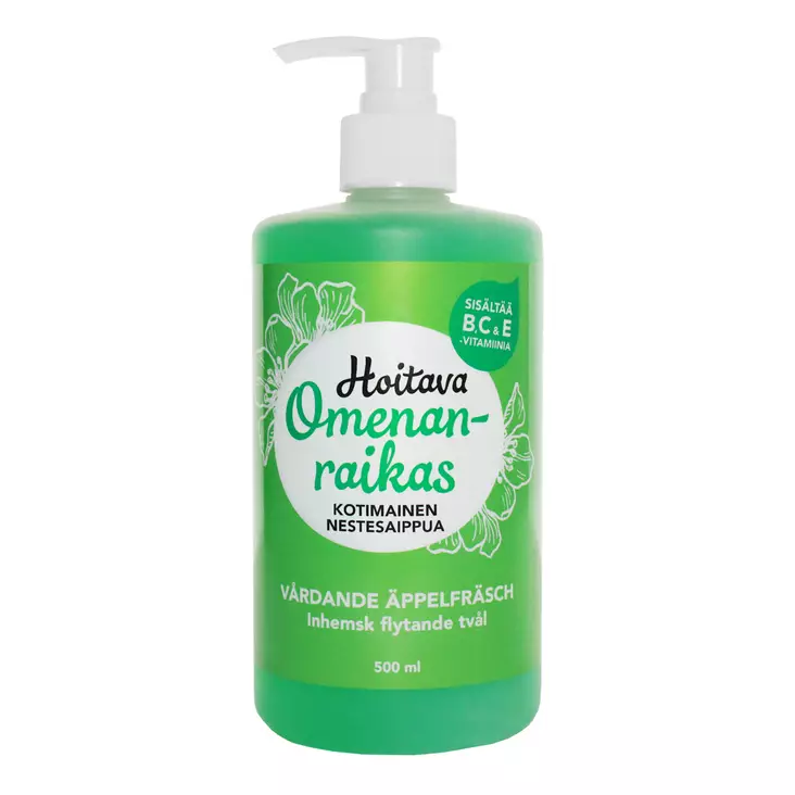 Hoitava Omenanraikas nestesaippua 500 ml - Käsisaippuat - 6417037103934 - 1