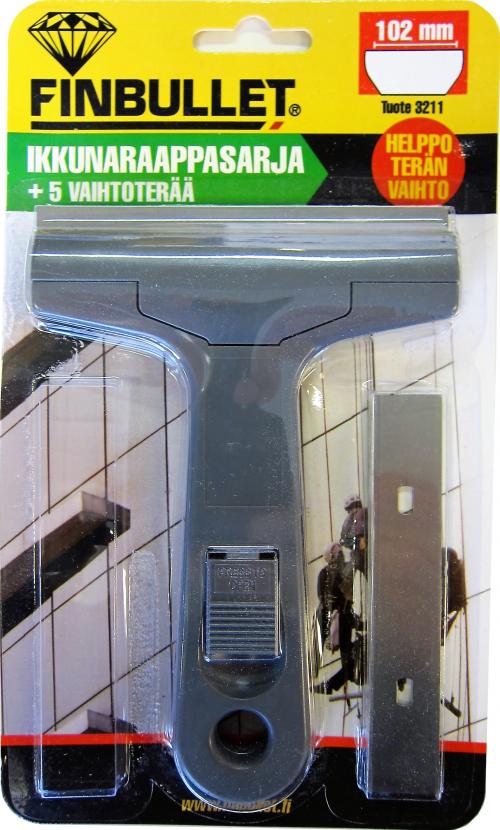 IKKUNARASPI 102mm+5 varaterä - Maalikaapimet ja teräsharjat - 6438152032114 - 1