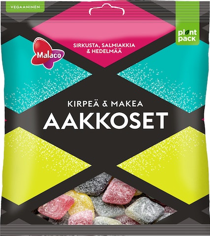 MALACO AAKKOSET 280G KIRPEÄ&MAKEA - Makeispussit, -patukat ja tikkarit - 6420256016534 - 1
