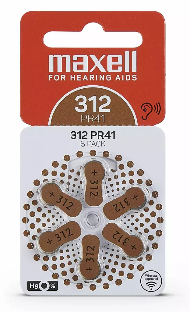 Maxell 312 Hearing Aid 6-pack - Kuulokojeen paristot - 4043752334524 - 1