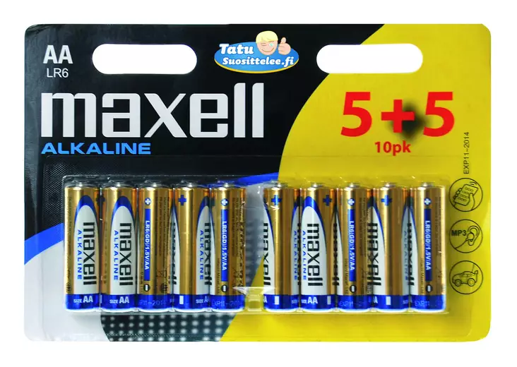 Maxell LR6 10PK (5+5) - Alkaliparistot - 4902580724894 - 1
