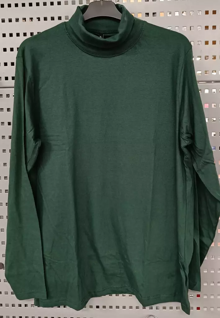 Miesten poolopaita High neck L tummanvihreä - Miesten pitkähihaiset paidat - 6419285987854 - 2