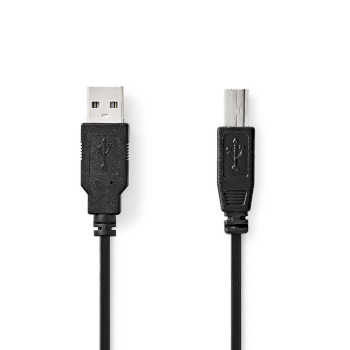 Nedis USB kaapeli | 2.00 m | Musta - Tietokonekaapelit - 5412810288854 - 1