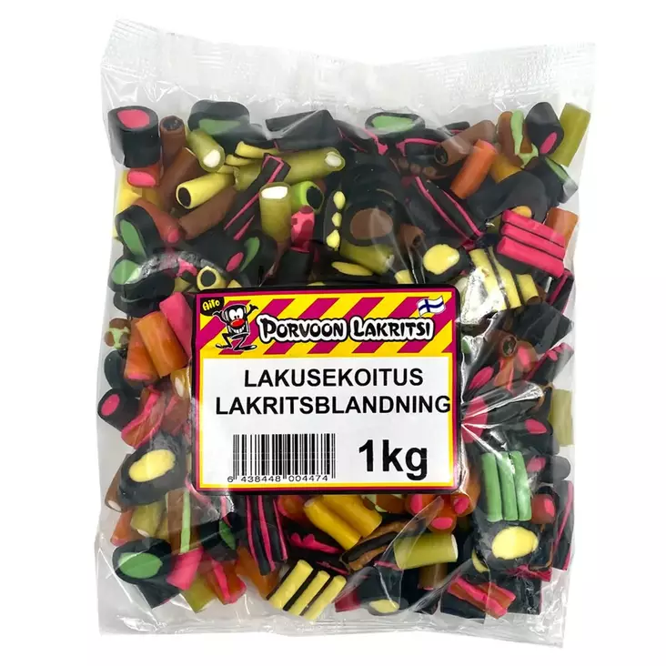 PORVOON LAKRITSISEKOITUS 1KG - Makeispussit, -patukat ja tikkarit - 6438448004474 - 1
