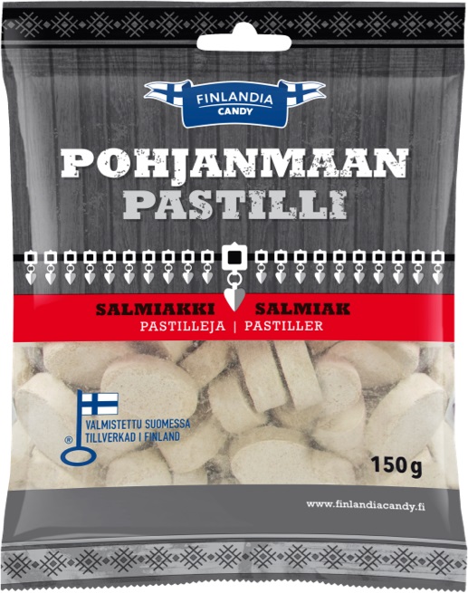 Pohjanmaan pastilli salmiakki 150g - Purukumit ja pastillit - 6430050763794 - 1