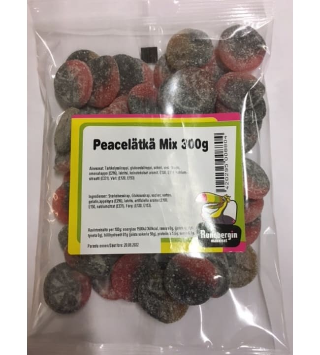 RUNEBERG PEACELÄTKÄ MIX 300G - Makeispussit, -patukat ja tikkarit - 6420295008804 - 1