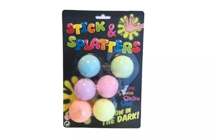 SPLATTER PALLOT PIMEÄSSÄ HOHTAVAT, 6 KPL - Sisäleikit - 8711866243914 - 1