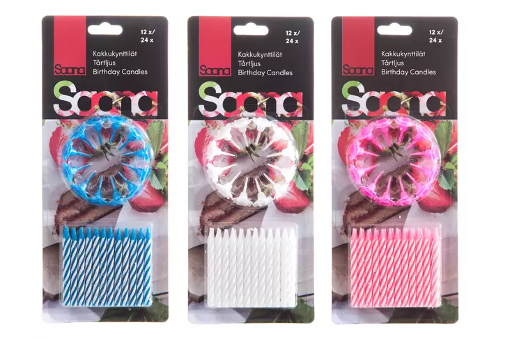 Saana Kakkukynttilät 24 kpl - Kruunukynttilät ja antiikkikynttilät - 6410410156404 - 1