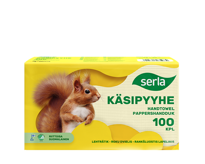Serla käsipyyhe 100kpl keltainen - Talouspaperit - 6414301035984 - 2
