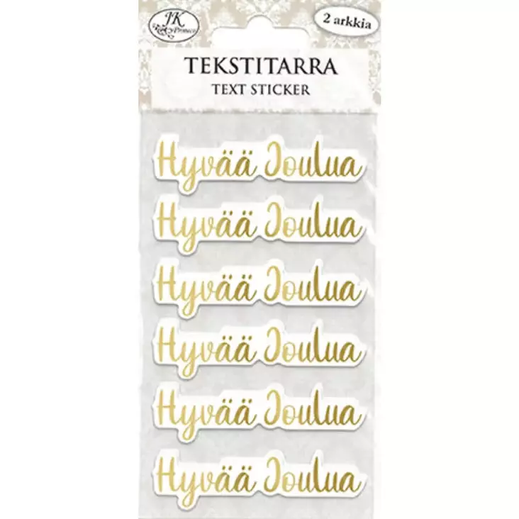 Tekstitarra Hyvää joulua kultafolio 2ark - Joulukorttiaskartelu - 6417715088584 - 1