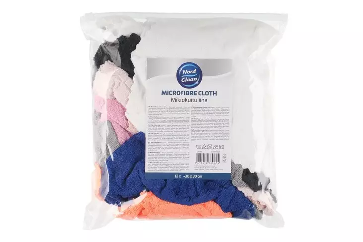 Nord Clean Mikrokuituliina 12 kpl - Siivousliinat ja -sienet - 6410412760654 - 1
