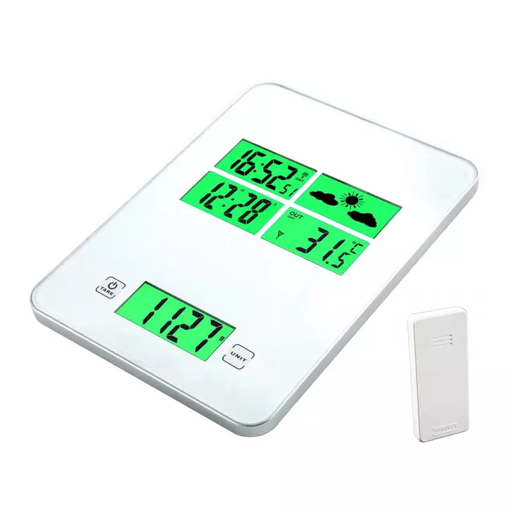 KEITTIÖVAAKA,SÄÄASEMA,KELLO - Talousvaa'at - 6438152085844 - 1