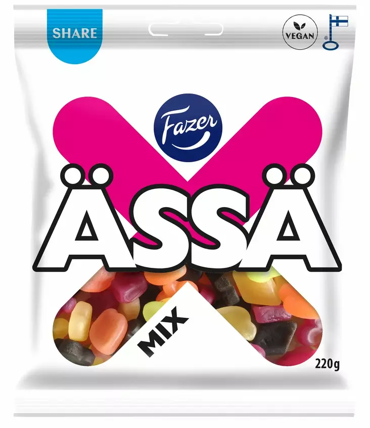ÄSSÄ MIX 220G FAZER - Makeispussit, -patukat ja tikkarit - 6416453051324 - 1