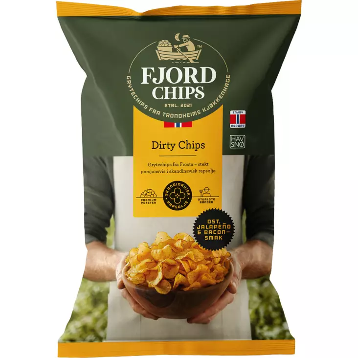 FjordChips perunalastu juusto, jalopeno - Sipsit - 7073298000284 - 1