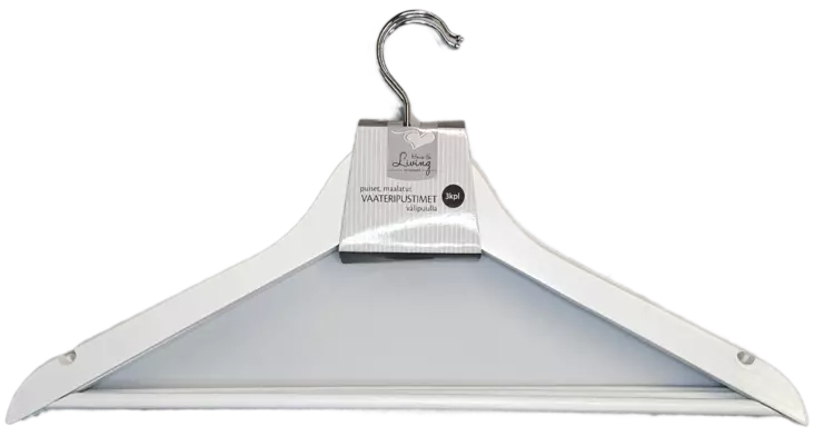 HENKARI 3 kpl/ pkt PUINEN VÄLIPUULLA - Henkarit - 6438159993364 - 1