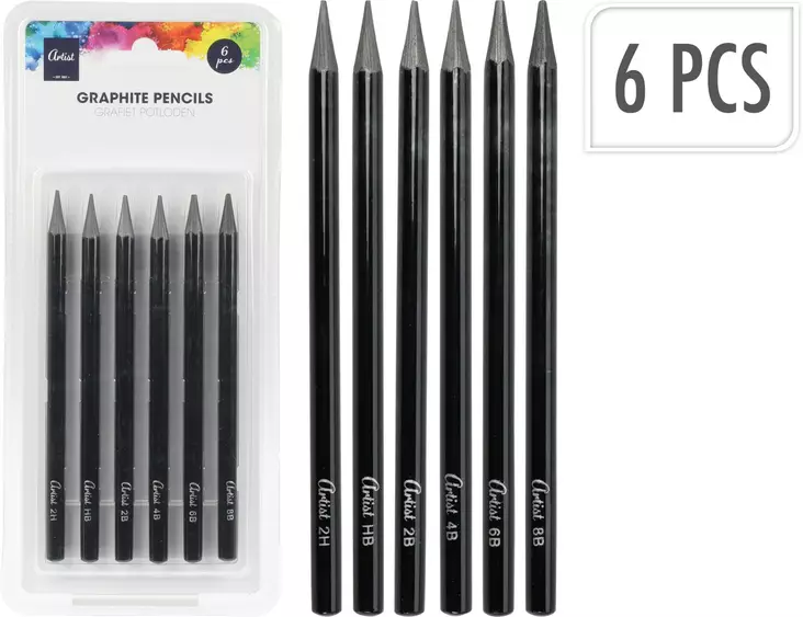 Hiilikynät 6 kpl/pkt - Taiteilijatarvikkeet - 8720573543224 - 1