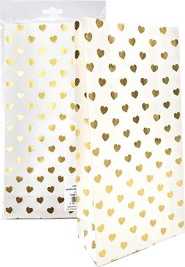 Lahjapussi Sydämet kultafolio 5kpl - Tee-se-itse DIY - 6417715072484 - 1