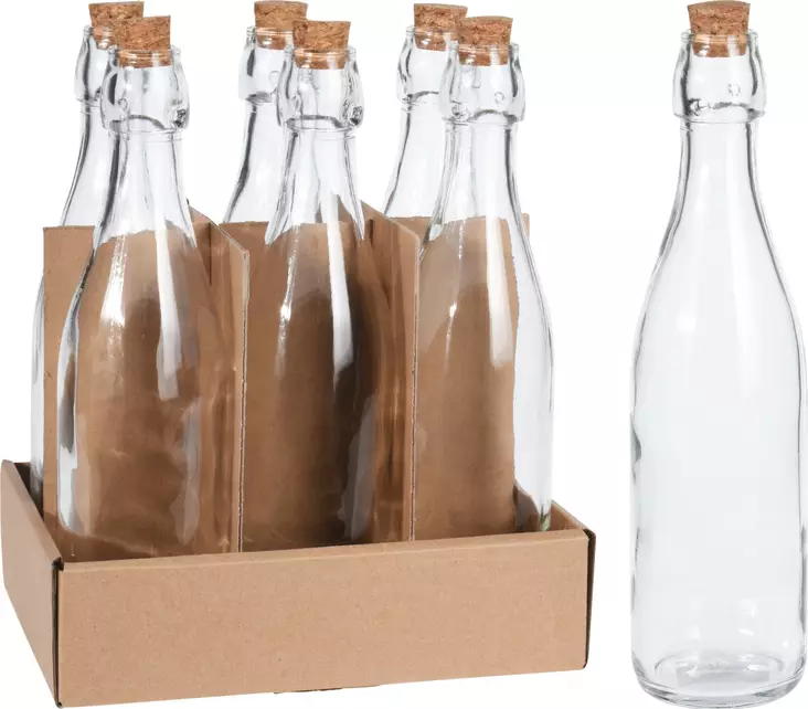 Lasipullo korkilla 500ML - Säilöntäpurkit, pullot ja tarvikkeet - 8719987411984 - 1