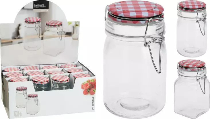 Lasipurkki 250ML ruutukuosi - Säilöntäpurkit, pullot ja tarvikkeet - 8719202392364 - 1