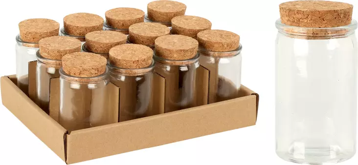 Lasipurkki korkilla 50 ml - Säilöntäpurkit, pullot ja tarvikkeet - 8720573955324 - 1