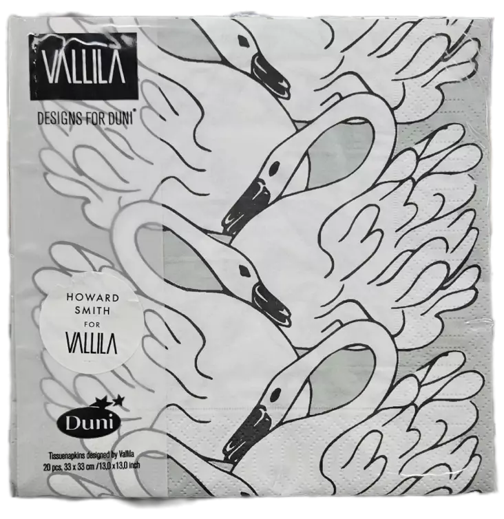 Lautasliina Vallila 33x33 Laulujoutsen - Lautasliinat - 7321011974474 - 1