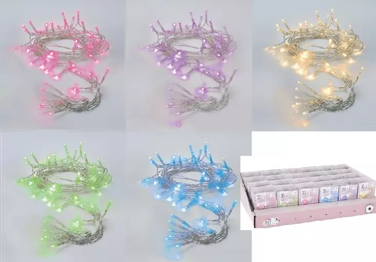 LED SISÄVALOSARJA 30 L pastelli - Sisävalosarjat ja valonauhat - 6438159388344 - 1