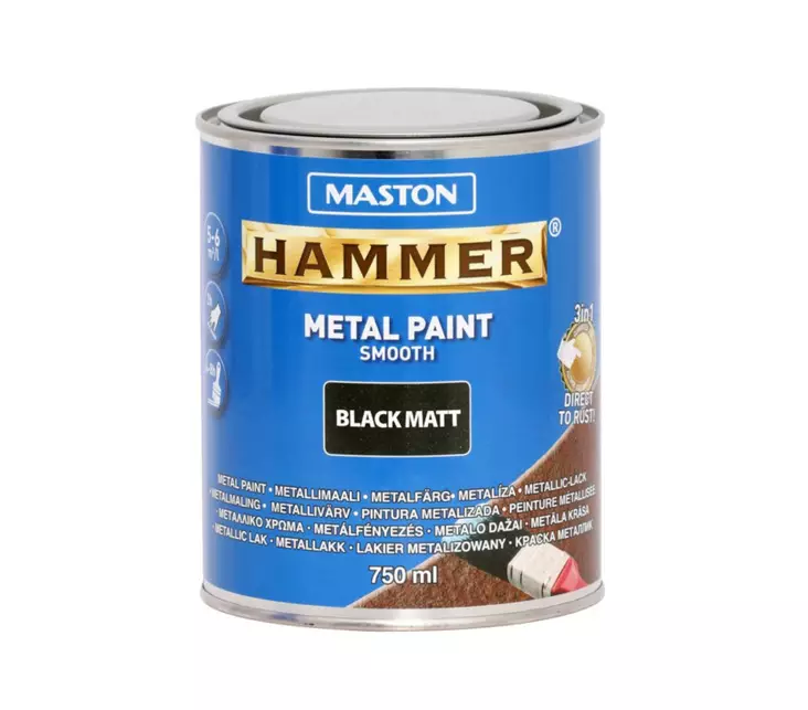 MAALI HAMMER MATTA MUSTA 750ml - Ulkomaalit ja talomaalit - 6412490044824 - 1