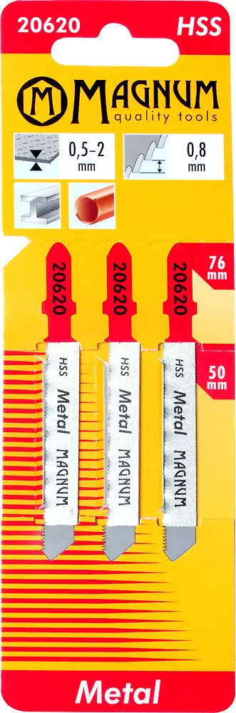 Magnum pistosahanterä HSS 1,2 / 76 mm 3 kpl – ohuelle metallille - Sirkkelin- ja sahanterät sekä tarvikkeet - 6418868206214 - 1