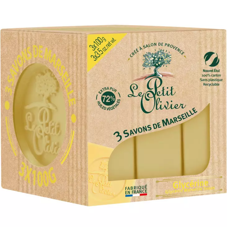 MARSEILLE PALASAIPPUA 3X100G GLYSERIINI - Käsisaippuat - 3549620005844 - 1