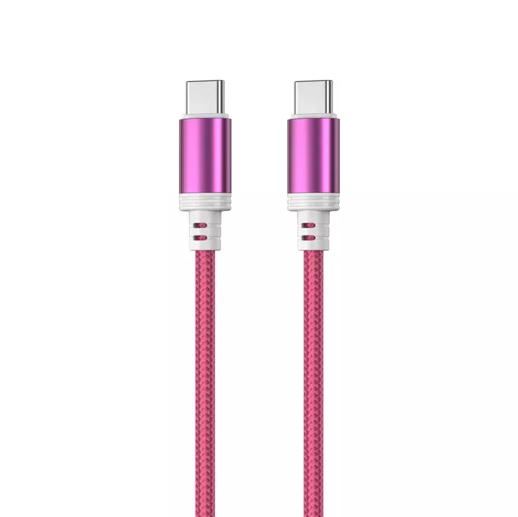 Mobia punottu kaapeli USB-C -> USB-C, 30W, 480 Mbps, 2m, punainen - Muut puhelintarvikkeet - 6430076524164 - 1